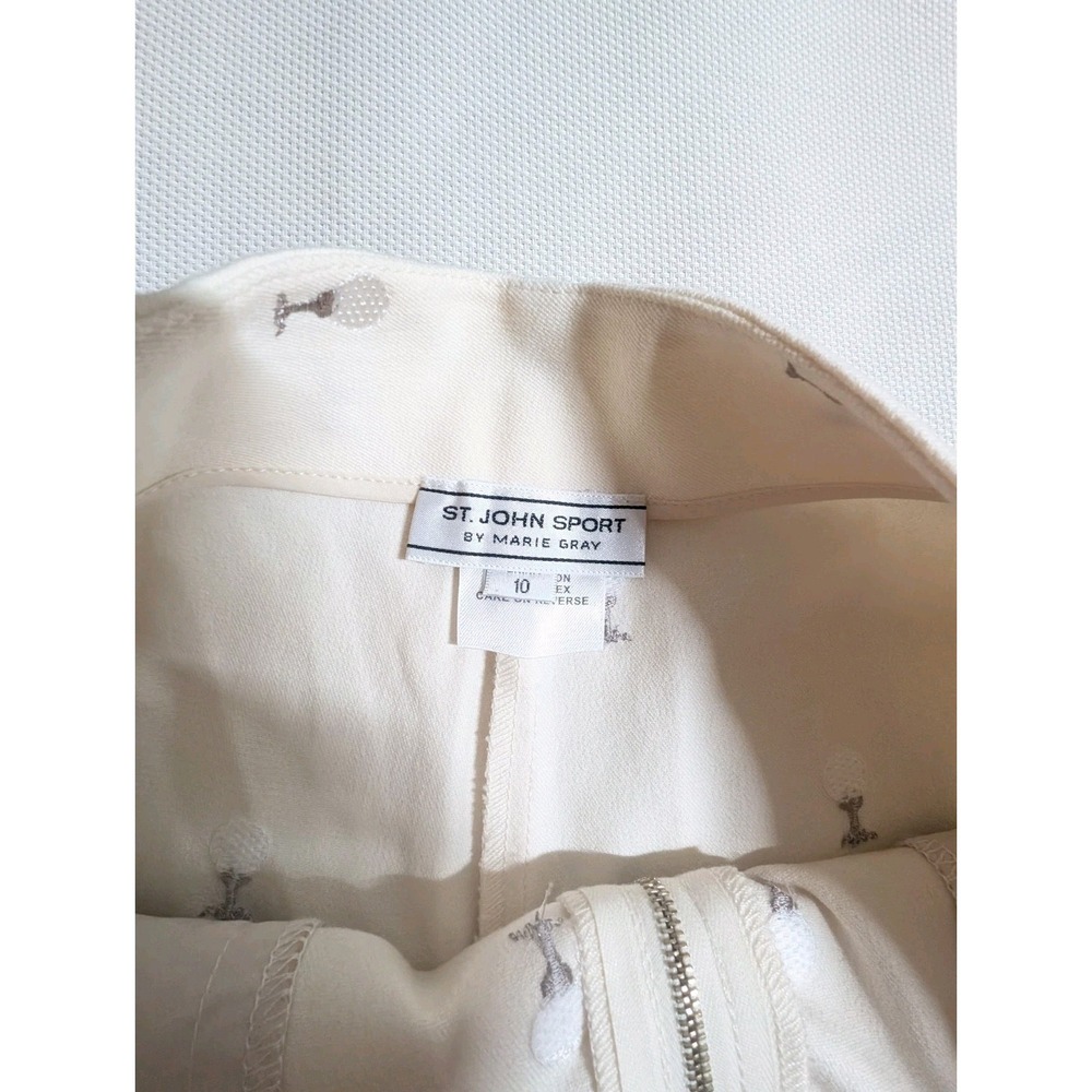 VTG St John Sport Skirt Skort Women Sz 10 Golf Embroidery Buckle Pockets - Picture 10 of 11